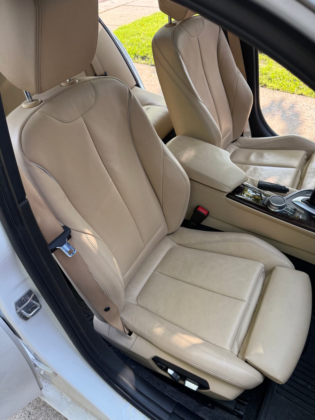 BMW 330i tan leather seats cleaned and conditioned